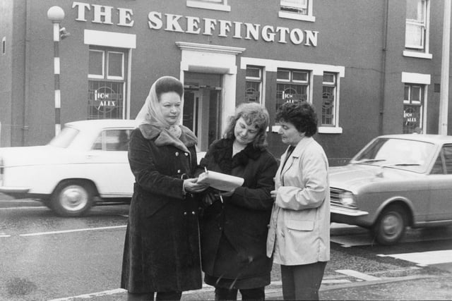 The Skeffington pub sat at the corner of Ribbleton Lane and Skeffington for many years. And in 1974, when this image was taken, Mrs Winifred Whalley was collecting signatures on a petition for a pedestrian-controlled crossing at the traffic lights, due to the area being an accident blackspot. The other women in the picture are Irene Carter (right) and Eileen Skelly