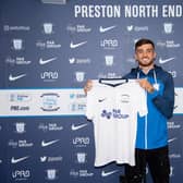 PNE man Troy Parrott with his new shirt.