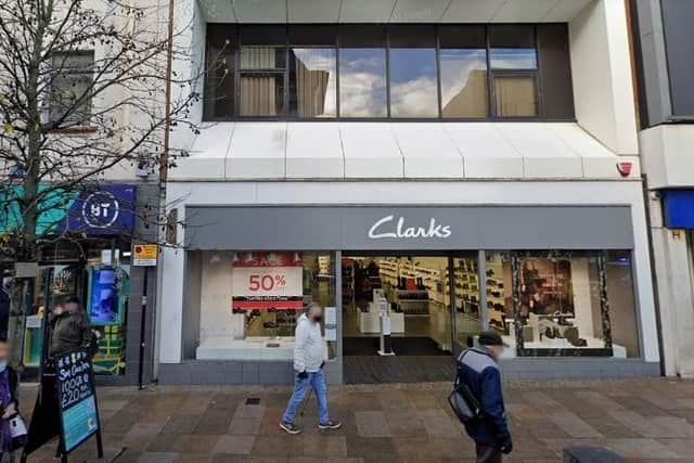The Clarks shop in Fishergate, Preston. Image from Google