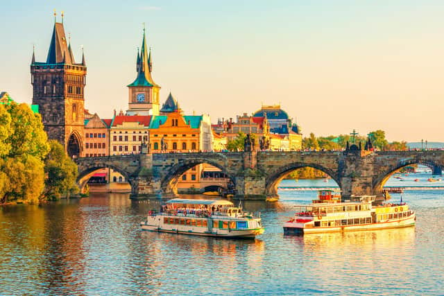 Charles Bridge and the stunning architecture of the old town in Prague