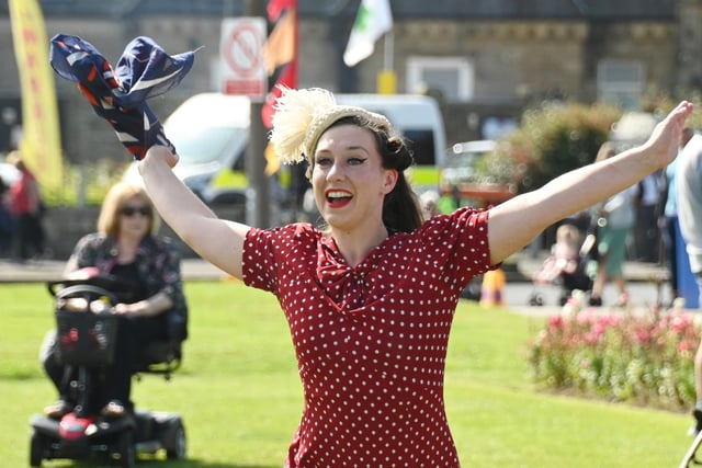 A lady dressed in vintage clothing for the festival in Morecambe at the weekend.