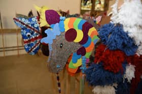 Photo Neil Cross; 270 horses heads on display at St Mary's Penwortham to mark the Queen's Platinum Jubilee