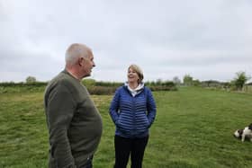 Hesketh Bank farmer Mark O'Hanlon meets South Ribble MP Katherine Fletcher
