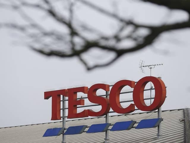 Tesco logo. (Pic credit: Daniel Leal / AFP via Getty Images)