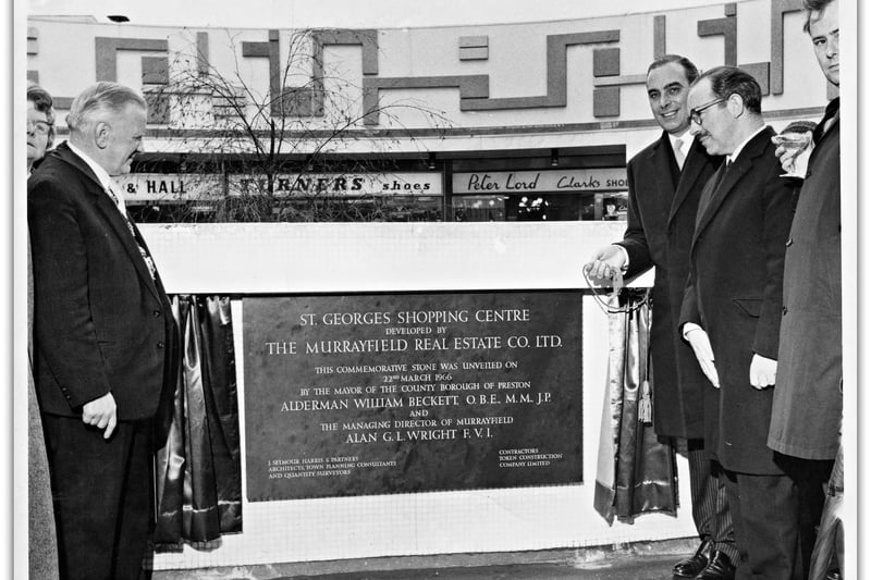 Mayor Alderman W Beckett and Mr A G L Wright, managing director of Murrayfield, unveil the plaque at the new St. George’s Shopping Centre, Preston, on March 22, 1966. Please send your nostalgic memories and pictures to lepforum@lep.co.uk