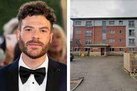 Left: Radio presenter Jordan North (credit Getty). Right: where he once lived in, Woodrow House in Preston.