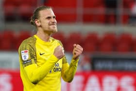 Preston North End's Brad Potts celebrates a win at Rotherham