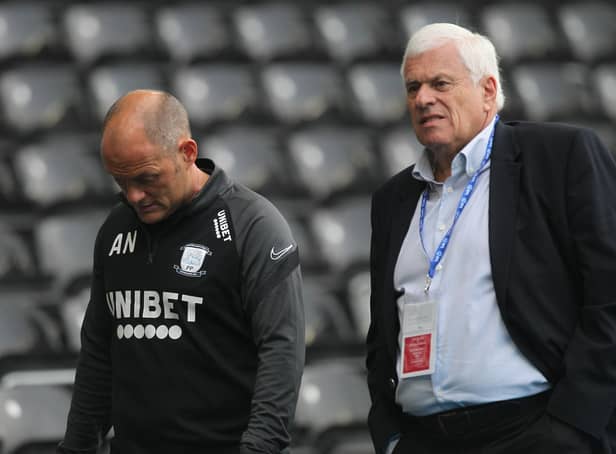 Peter Ridsdale with former Preston North End manager Alex Neil in September 2020