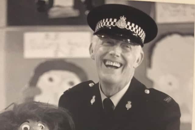 Retired policeman Geoff Pickles, known to schoolchildren as PC Pickles, delighted them with his school visits in the 70s and 80s, along with his puppets Henry and Priscilla. Pic credit: Elaine Powiecki