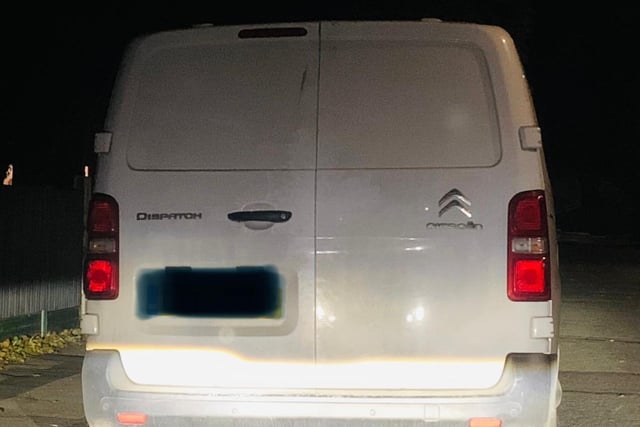 This van came to the attention of police patrols in Morecamve due to poor driving. 
The driver blew twice the legal drinl-drive limit was was arrested.