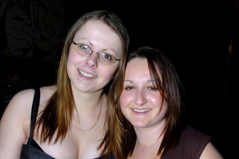 Two friends on a girls night out in Revolution Bar, Preston