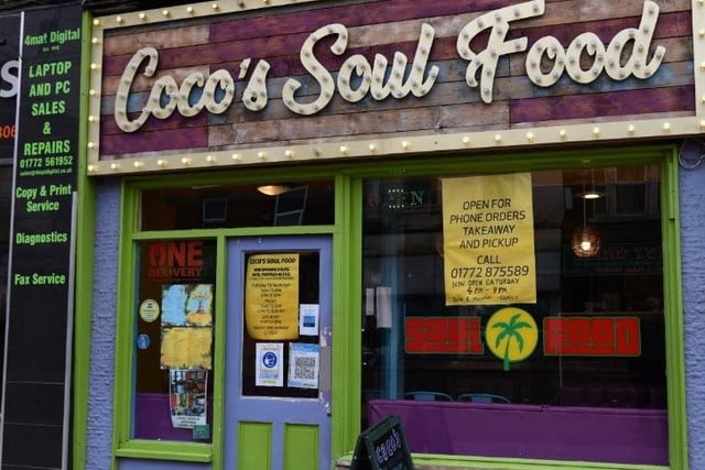 Coco's Soul Food on Friargate has a rating of 4.7 out of 5 from 1.1k Google reviews. Telephone 01772 875589