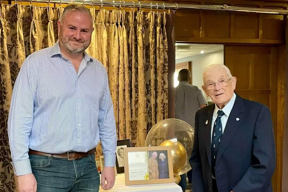 Pendle MP Andrew Stephenson joined Norman Swain for his 90th birthday celebrations at the Fence Gate Inn in Fence