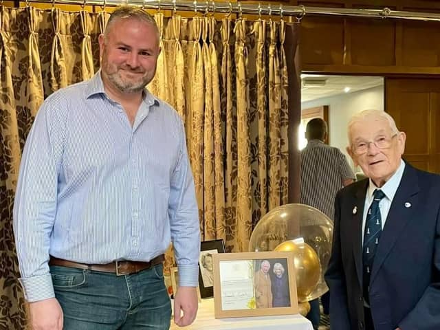 Pendle MP Andrew Stephenson joined Norman Swain for his 90th birthday celebrations at the Fence Gate Inn in Fence