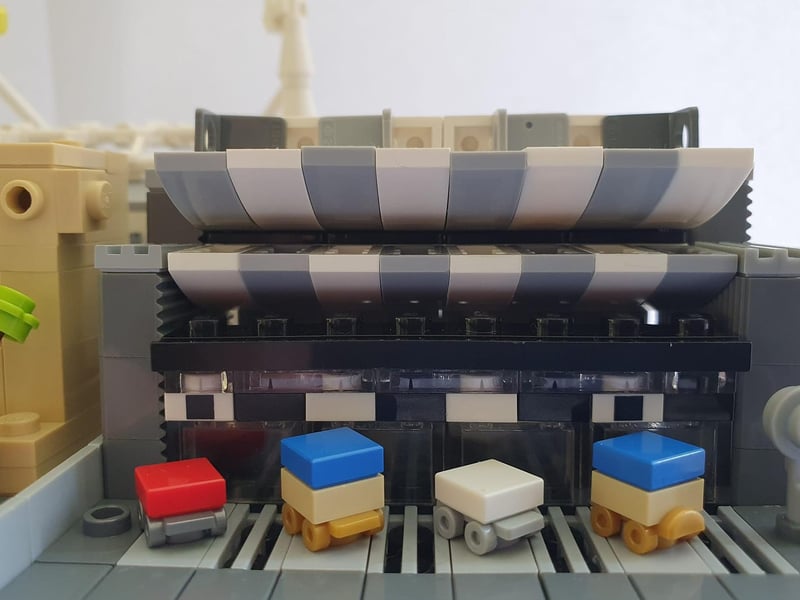 Mark says the bus station is iconic, being the second largest in Europe and under protected status, but "it was really difficult because of the the iconic shape, I didn't have enough pieces for that, I had to go with a much smaller version with two tiers rather than four"