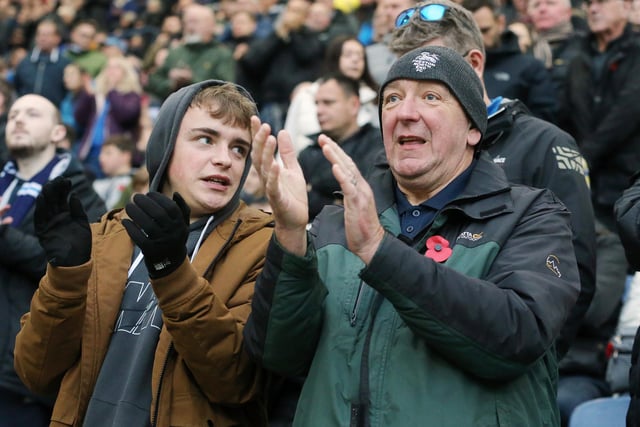 Preston North End fans anticipate the second half action