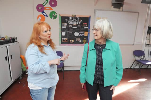 Elaine Gregoire gives a tour of the Streetwise premises in Warton in 2019 to Helen Miller from the Swallowdale Children's Trust following an upgrade there courtesy of a £10,000 award from Swallowdale.