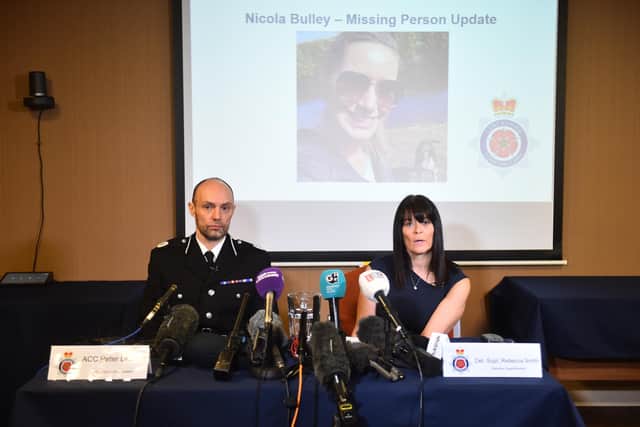 Assistant Chief Constable Peter Lawson (left) and Detective Superintendent Rebecca Smith of Lancashire Police update the media in St Michael's on Wyre, Lancashire, as police continue their search for Nicola Bulley, 45, who vanished on January 27 while walking her springer spaniel Willow shortly after dropping her daughters, aged six and nine, at school. Picture date: Wednesday February 15, 2023.