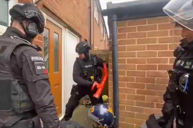 A man was arrested after police executed a drugs warrant in Blackburn (Credit: Lancashire Police)