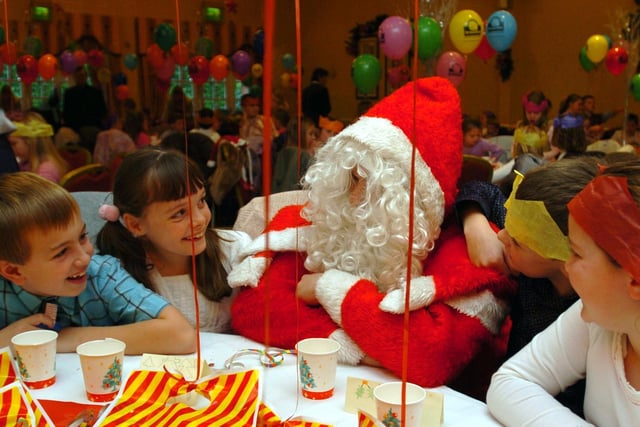 Pupils from Broughton in Amounderness C of E School meet Father Christmas after their lunch at the Preston Marriott