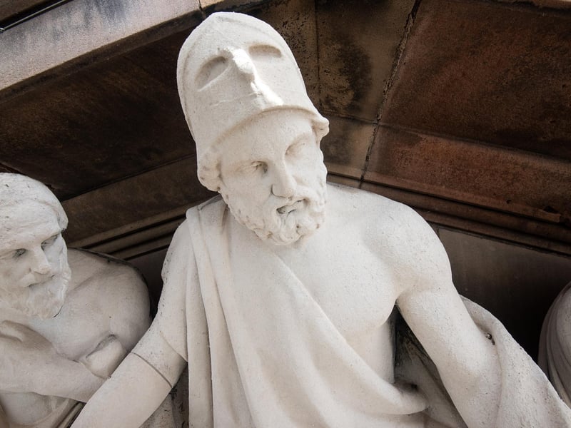 Pericles - a ruler of Athens in the fifth century BC - takes centre stage in the statue display