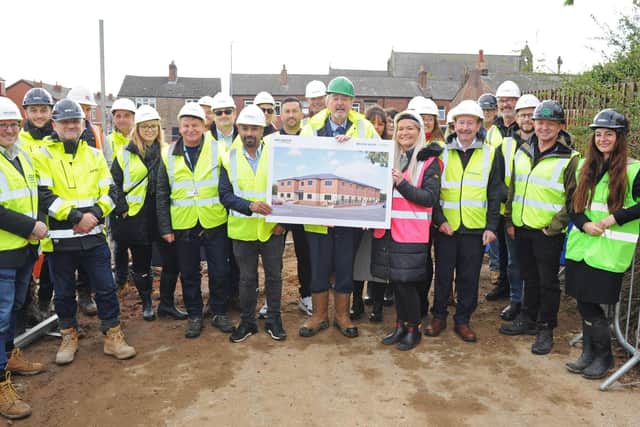 HBV Group, Cityheart, ATEL Design and Build, Golden Lane Housing and Lancashire County Council at the site of the new  supported living development in Chorley.