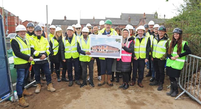 HBV Group, Cityheart, ATEL Design and Build, Golden Lane Housing and Lancashire County Council at the site of the new supported living development in Chorley.