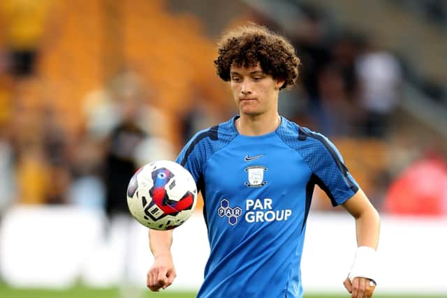 Preston North End's Mikey O'Neill during the pre-match warm-up at Wolves