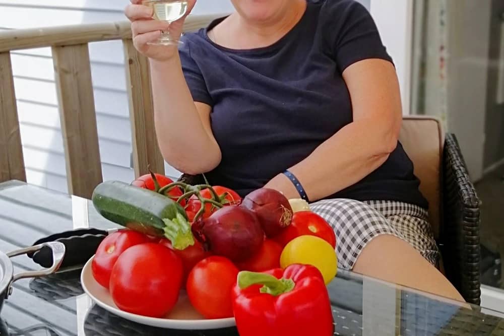 Karen Wright enjoying her holiday in Normandy