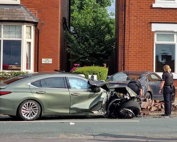 The scene of the crash in Blackburn Road (A674) in Higher Wheelton near Chorley on Thursday evening (July 13). (Photo by Steve Bridge)