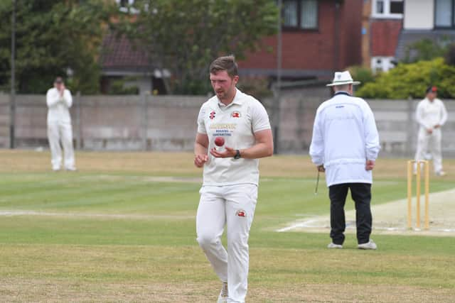 Danny Gilbert bowling for Garstang