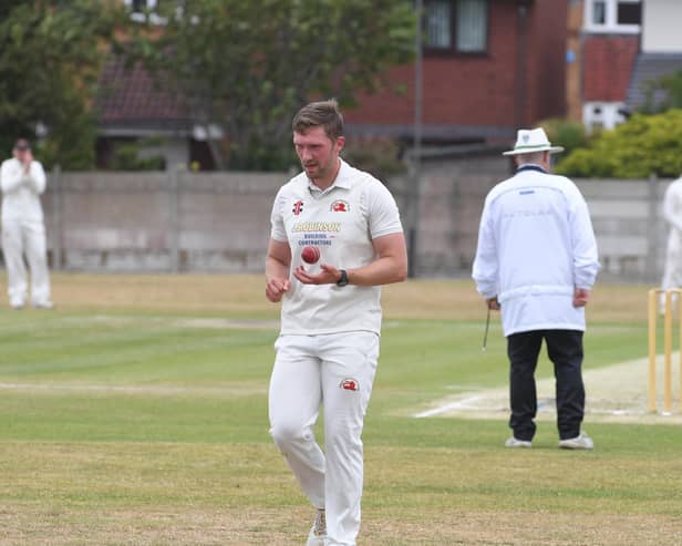 Danny Gilbert bowling for Garstang