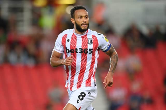 Lewis Baker of Stoke City in action during the Sky Bet Championship between Stoke City and Middlesbrough.