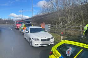 An illegal immigrant driving a BMW was arrested for immigration offences and driving without a licence or insurance