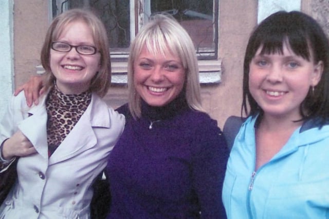 Veronica, 22, Natasha 21 and Anna Avlasova, 21 in 2009 during their visit to Delia and Tony Cowell in Walton-le-Dale through Medicine and Chernobyl 