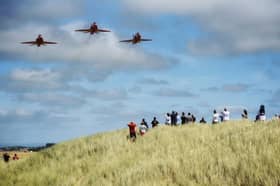 The Red Arrows flying over Blackpool as they headed to Southport Air Show in a previous year