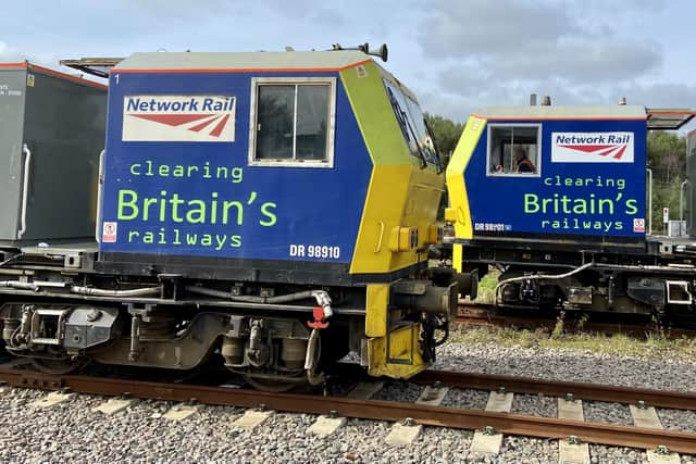 Two autumn treatment trains or MPVs facing each other