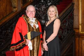 Mayor of Chorley Cllr Tommy Gray and his mayoress, daughter Michelle Gray (image: Paul Heyes)