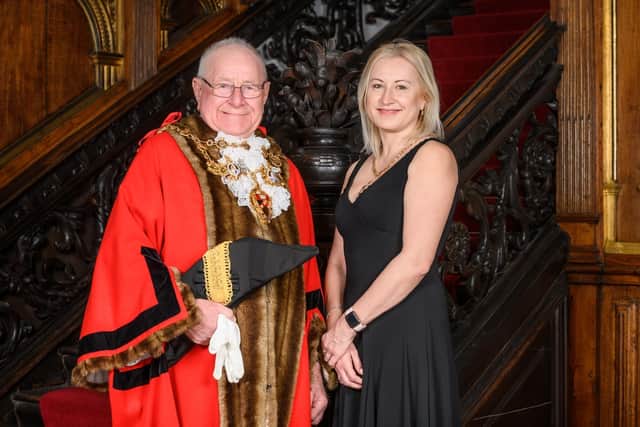 Mayor of Chorley Cllr Tommy Gray and his mayoress, daughter Michelle Gray (image: Paul Heyes)