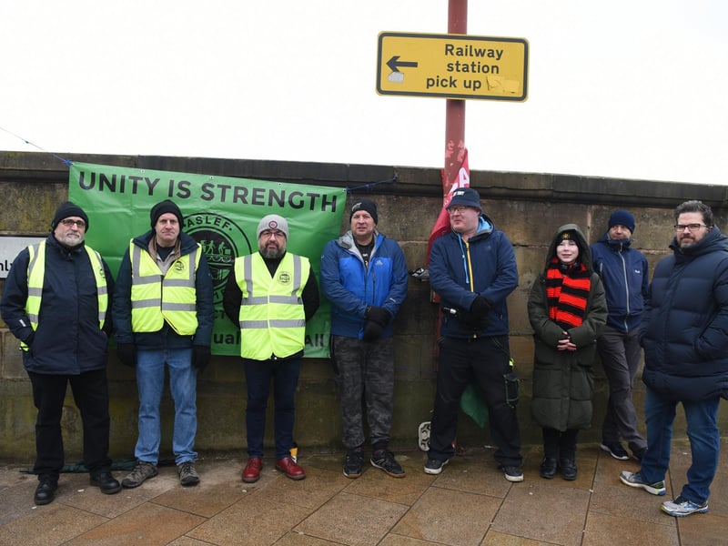 The picket line at Preston Railway Station