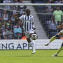 Alan Browne volleys a pass with West Bromwich Albion’s Josh Maja (photo: Lee Parker/CameraSport)