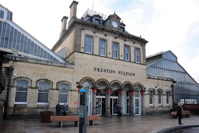 Preston Station where the football fan was arrested.