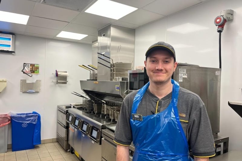 McDonalds staff member Cameron Reed in the kitchen