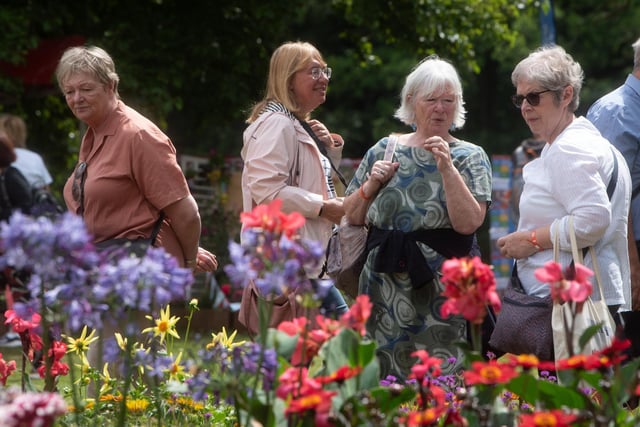 Visitors enjoying Chorley Flower Show