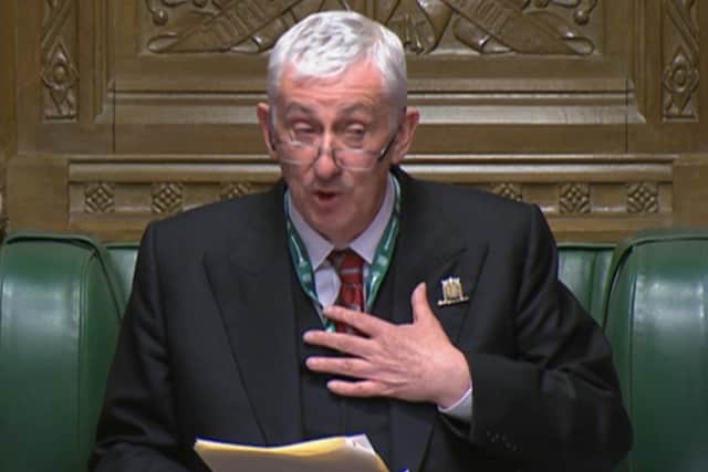 Sir Lindsay Hoyle making an apologetic statement in the Commons over his Gaza debate decision (image:  House of Commons/UK Parliament/PA Wire)