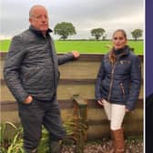 Left: Nigel Dixon and councillor Jasmine Gleave pictured at Uplands Farm, behind them is where Logik Developments proposed site number 2 is set to be. Right: Freddie Flintoff (Getty)