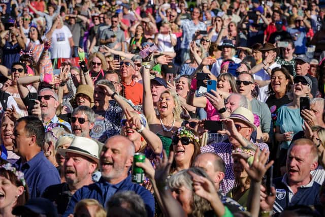 Crowd at Music in the Park. Pic Paul Heyes
