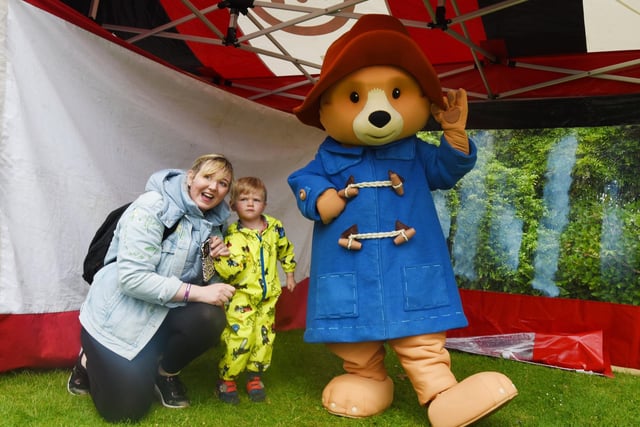 Zoe Whiteside with Lucas, three, meet Paddington Bear 
Family fun as people brave the rain for the Picnic in the Park event, with face painting and entertainment at Astley Park, Chorley, part of the weekend Queen's Platinum Jubilee celebrations.