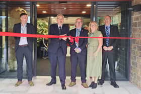 Pictured from left at the official opening of the new Bowgreave Rise Care Home in Garstang are Chris Bagshaw, Lancashire County Council's head of Older People's Care Services, County Councillor Graham Gooch, cabinet member for Adult Social Care, County Councillor Shaun Turner, cabinet member for Environment and Climate Change, Jill Maun, registered care manager, and Paul Lee, director of Adult Care and Provider Services.