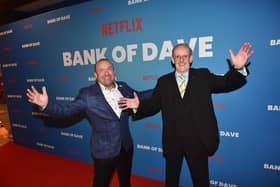 Dave Fishwick and David Henshaw at the Bank of Dave Netlfix premiere, which is now going to be made into a musical